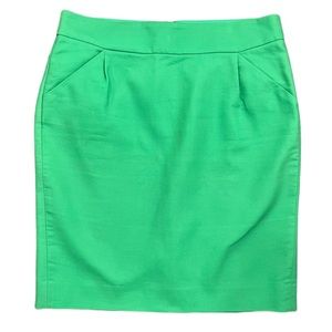 {J. Crew} Midi Back Zipper Slit Slim Pleated Pencil Skirt